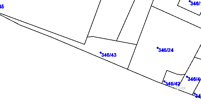 Parcela st. 346/43 v KÚ Kolovraty, Katastrální mapa