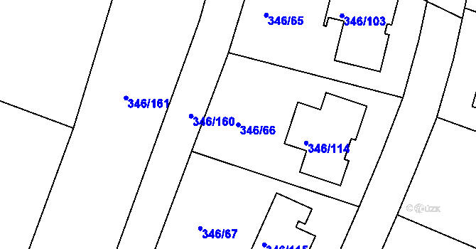 Parcela st. 346/66 v KÚ Kolovraty, Katastrální mapa