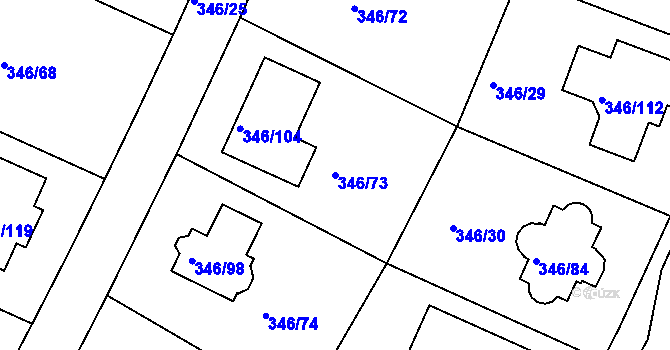 Parcela st. 346/73 v KÚ Kolovraty, Katastrální mapa