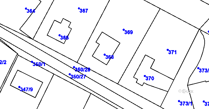Parcela st. 368 v KÚ Kolovraty, Katastrální mapa