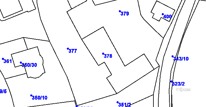 Parcela st. 378 v KÚ Kolovraty, Katastrální mapa