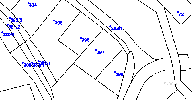 Parcela st. 397 v KÚ Kolovraty, Katastrální mapa