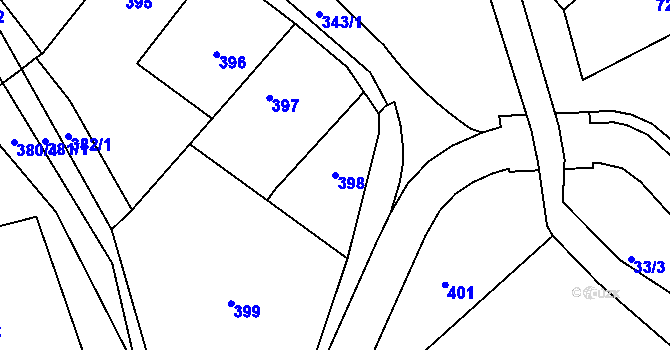 Parcela st. 398 v KÚ Kolovraty, Katastrální mapa