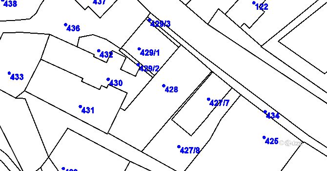 Parcela st. 428 v KÚ Kolovraty, Katastrální mapa