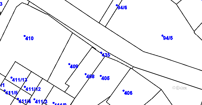 Parcela st. 435 v KÚ Kolovraty, Katastrální mapa