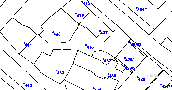Parcela st. 436 v KÚ Kolovraty, Katastrální mapa