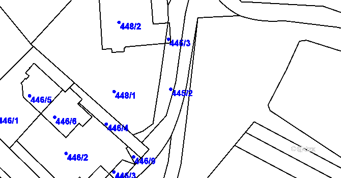 Parcela st. 445/2 v KÚ Kolovraty, Katastrální mapa