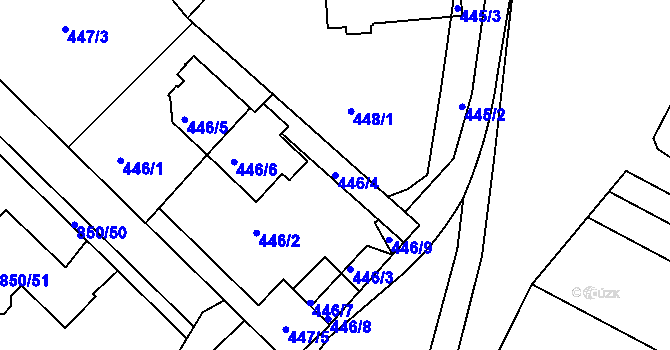 Parcela st. 446/4 v KÚ Kolovraty, Katastrální mapa