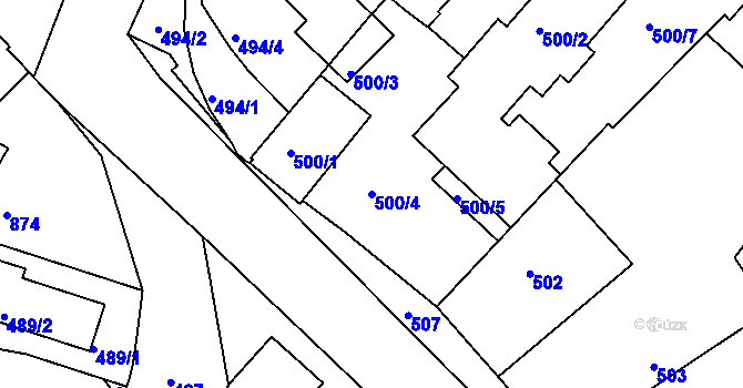 Parcela st. 500/4 v KÚ Kolovraty, Katastrální mapa