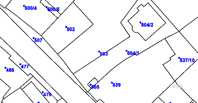 Parcela st. 503 v KÚ Kolovraty, Katastrální mapa