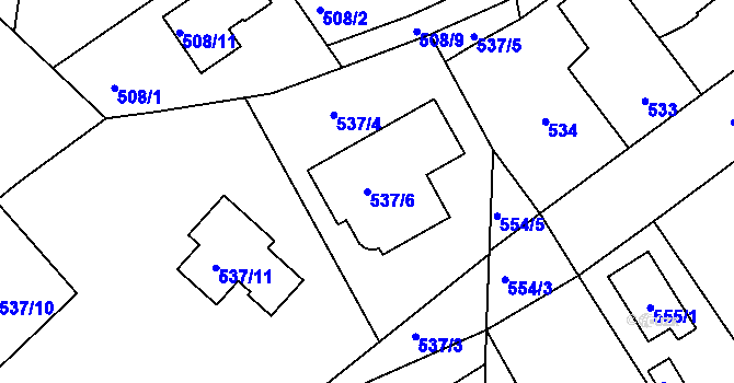 Parcela st. 537/6 v KÚ Kolovraty, Katastrální mapa