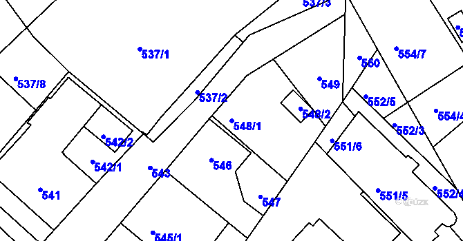 Parcela st. 548/1 v KÚ Kolovraty, Katastrální mapa