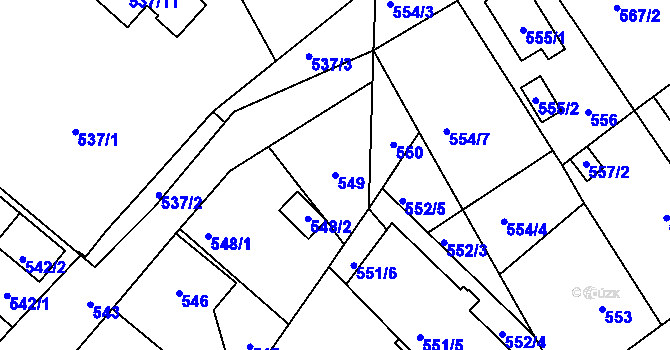 Parcela st. 549 v KÚ Kolovraty, Katastrální mapa