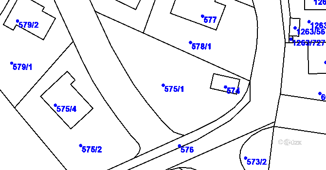 Parcela st. 575/1 v KÚ Kolovraty, Katastrální mapa
