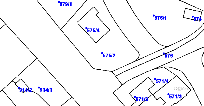 Parcela st. 575/2 v KÚ Kolovraty, Katastrální mapa