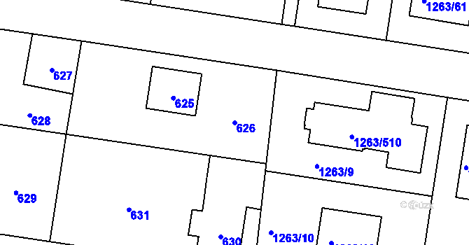 Parcela st. 626 v KÚ Kolovraty, Katastrální mapa