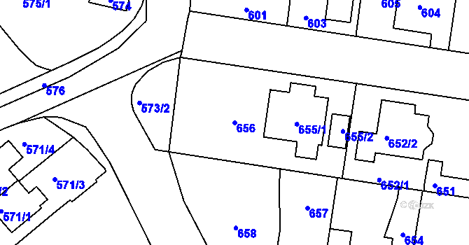 Parcela st. 656 v KÚ Kolovraty, Katastrální mapa
