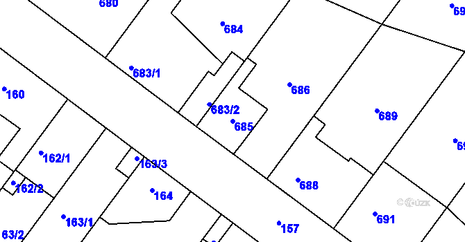 Parcela st. 685 v KÚ Kolovraty, Katastrální mapa