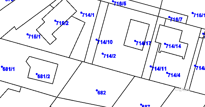 Parcela st. 714/2 v KÚ Kolovraty, Katastrální mapa
