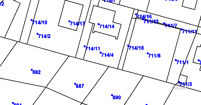 Parcela st. 714/4 v KÚ Kolovraty, Katastrální mapa