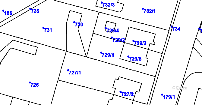 Parcela st. 729/1 v KÚ Kolovraty, Katastrální mapa