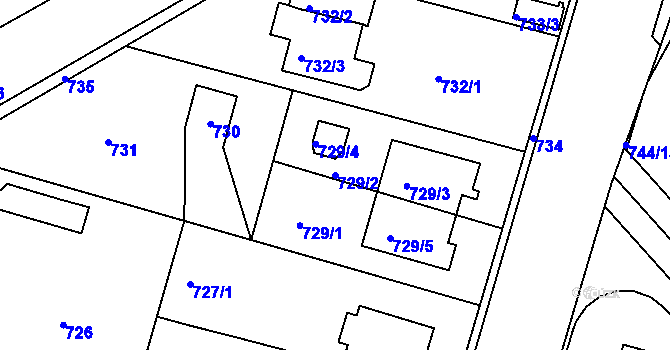 Parcela st. 729/2 v KÚ Kolovraty, Katastrální mapa