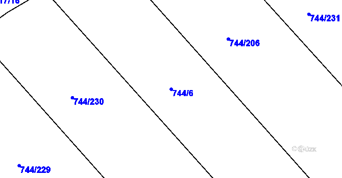 Parcela st. 744/6 v KÚ Kolovraty, Katastrální mapa