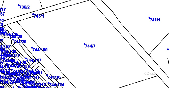 Parcela st. 744/7 v KÚ Kolovraty, Katastrální mapa