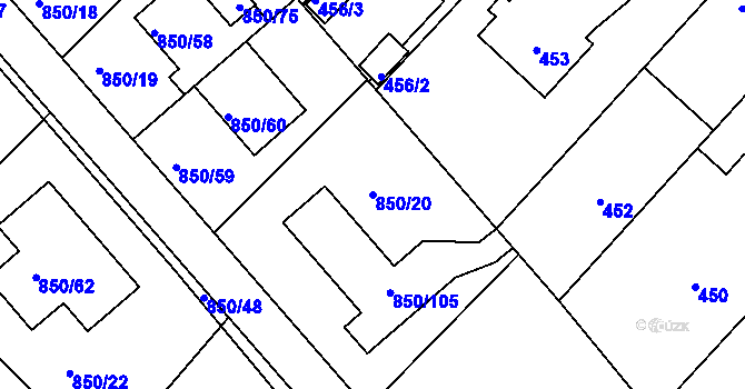 Parcela st. 850/20 v KÚ Kolovraty, Katastrální mapa