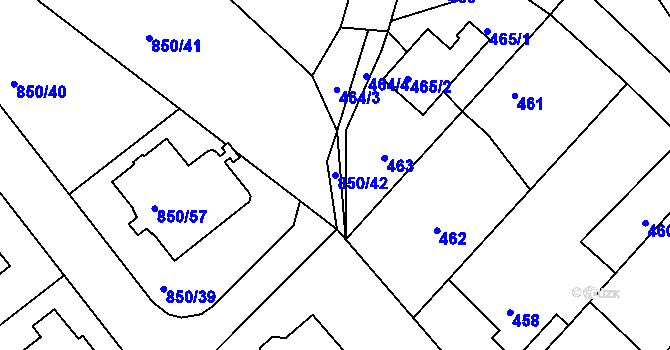Parcela st. 850/42 v KÚ Kolovraty, Katastrální mapa