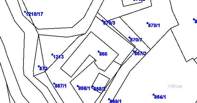 Parcela st. 866 v KÚ Kolovraty, Katastrální mapa