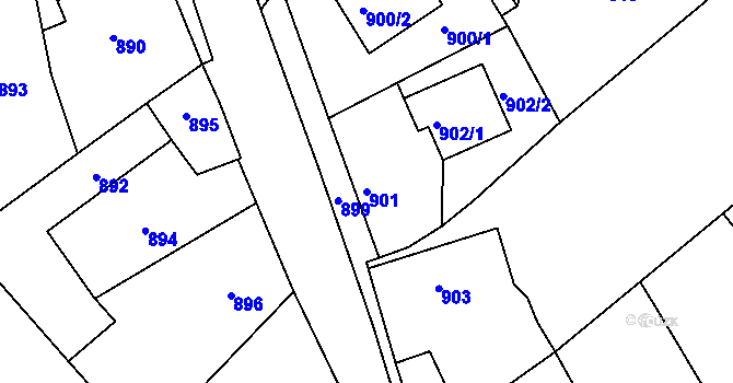 Parcela st. 901 v KÚ Kolovraty, Katastrální mapa