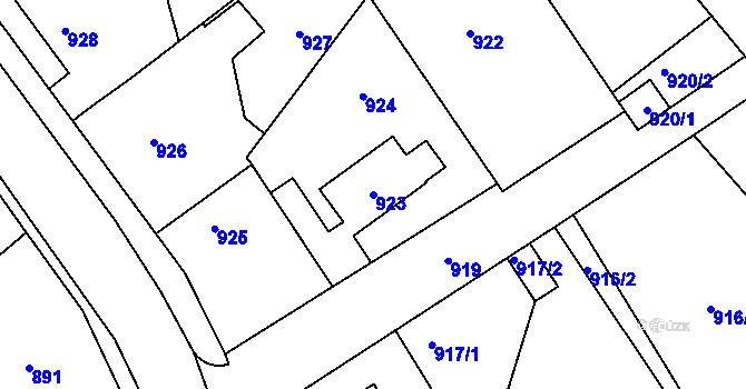 Parcela st. 923 v KÚ Kolovraty, Katastrální mapa