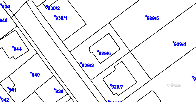 Parcela st. 929/6 v KÚ Kolovraty, Katastrální mapa