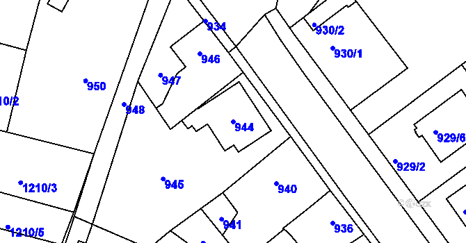 Parcela st. 944 v KÚ Kolovraty, Katastrální mapa