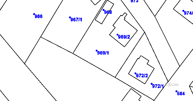 Parcela st. 969/1 v KÚ Kolovraty, Katastrální mapa