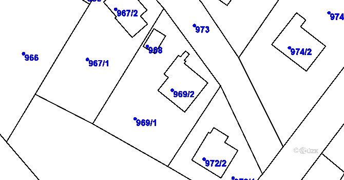 Parcela st. 969/2 v KÚ Kolovraty, Katastrální mapa