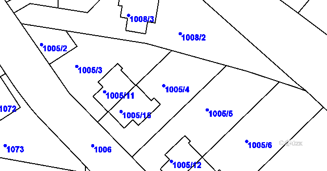 Parcela st. 1005/4 v KÚ Kolovraty, Katastrální mapa