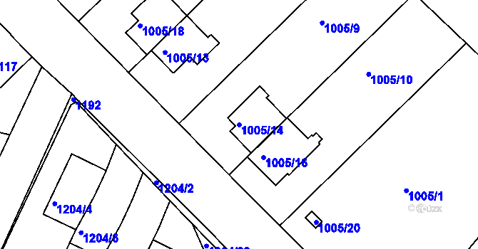 Parcela st. 1005/14 v KÚ Kolovraty, Katastrální mapa