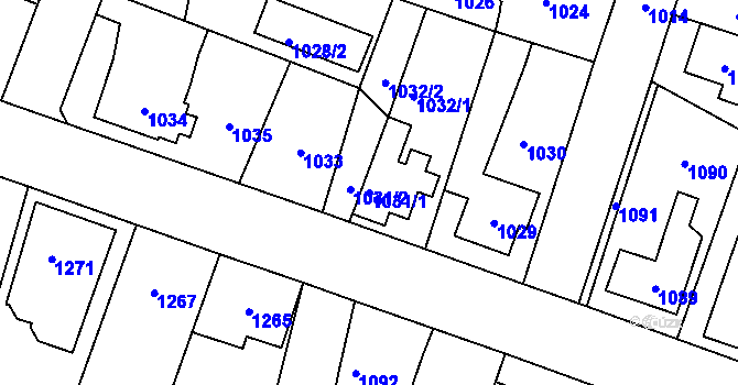 Parcela st. 1031/1 v KÚ Kolovraty, Katastrální mapa