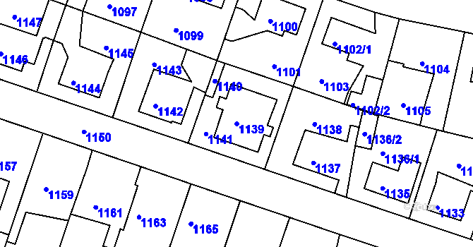 Parcela st. 1139 v KÚ Kolovraty, Katastrální mapa