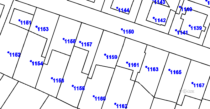 Parcela st. 1159 v KÚ Kolovraty, Katastrální mapa