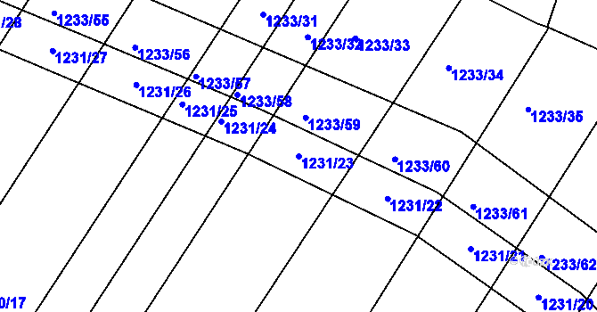 Parcela st. 1231/23 v KÚ Kolovraty, Katastrální mapa