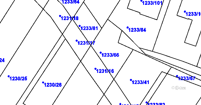 Parcela st. 1233/66 v KÚ Kolovraty, Katastrální mapa