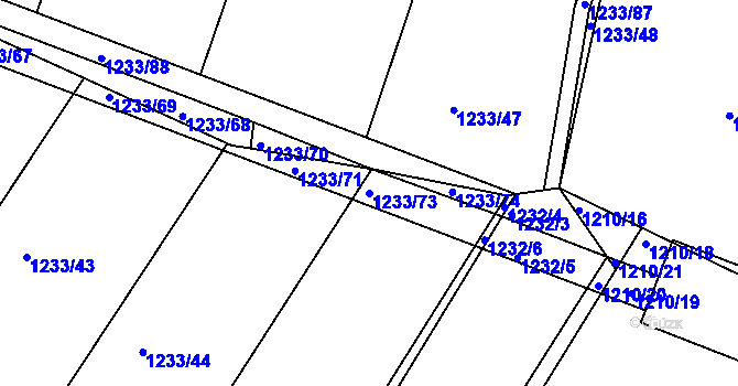 Parcela st. 1233/73 v KÚ Kolovraty, Katastrální mapa