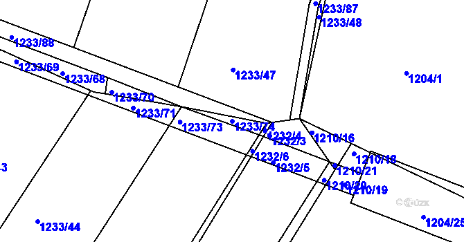 Parcela st. 1233/74 v KÚ Kolovraty, Katastrální mapa