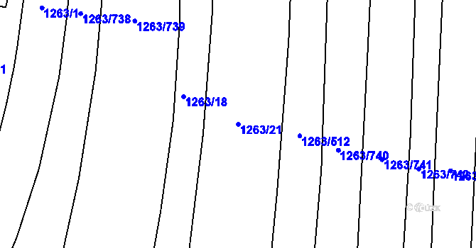 Parcela st. 1263/21 v KÚ Kolovraty, Katastrální mapa