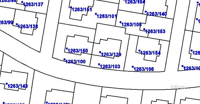 Parcela st. 1263/139 v KÚ Kolovraty, Katastrální mapa