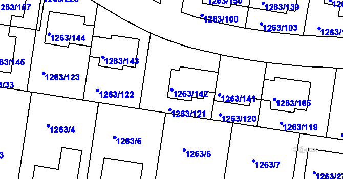Parcela st. 1263/142 v KÚ Kolovraty, Katastrální mapa