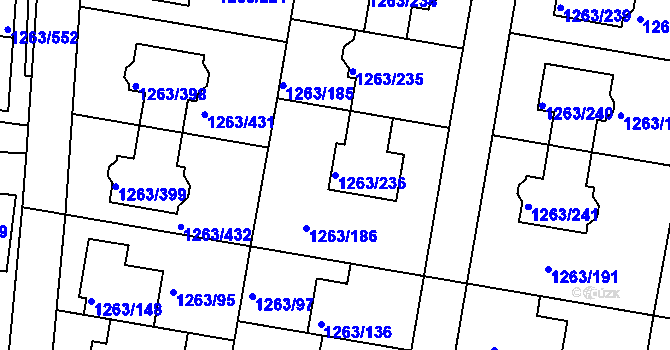 Parcela st. 1263/236 v KÚ Kolovraty, Katastrální mapa